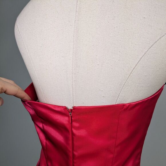 Morgan Co Prom Dress Maxi Ball Gown 8 Red Pink Fairy Princess Vintage 90s Y2K - Picture 8 of 14